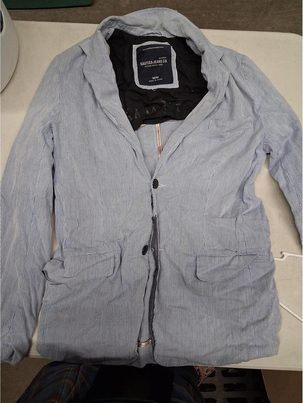 Nautica Jeans Co. Men's Medium Striped Blazer Jacket